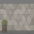 Modern background wall triangle shape background wall 3d model