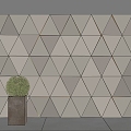 Modern background wall triangle shape background wall 3d model