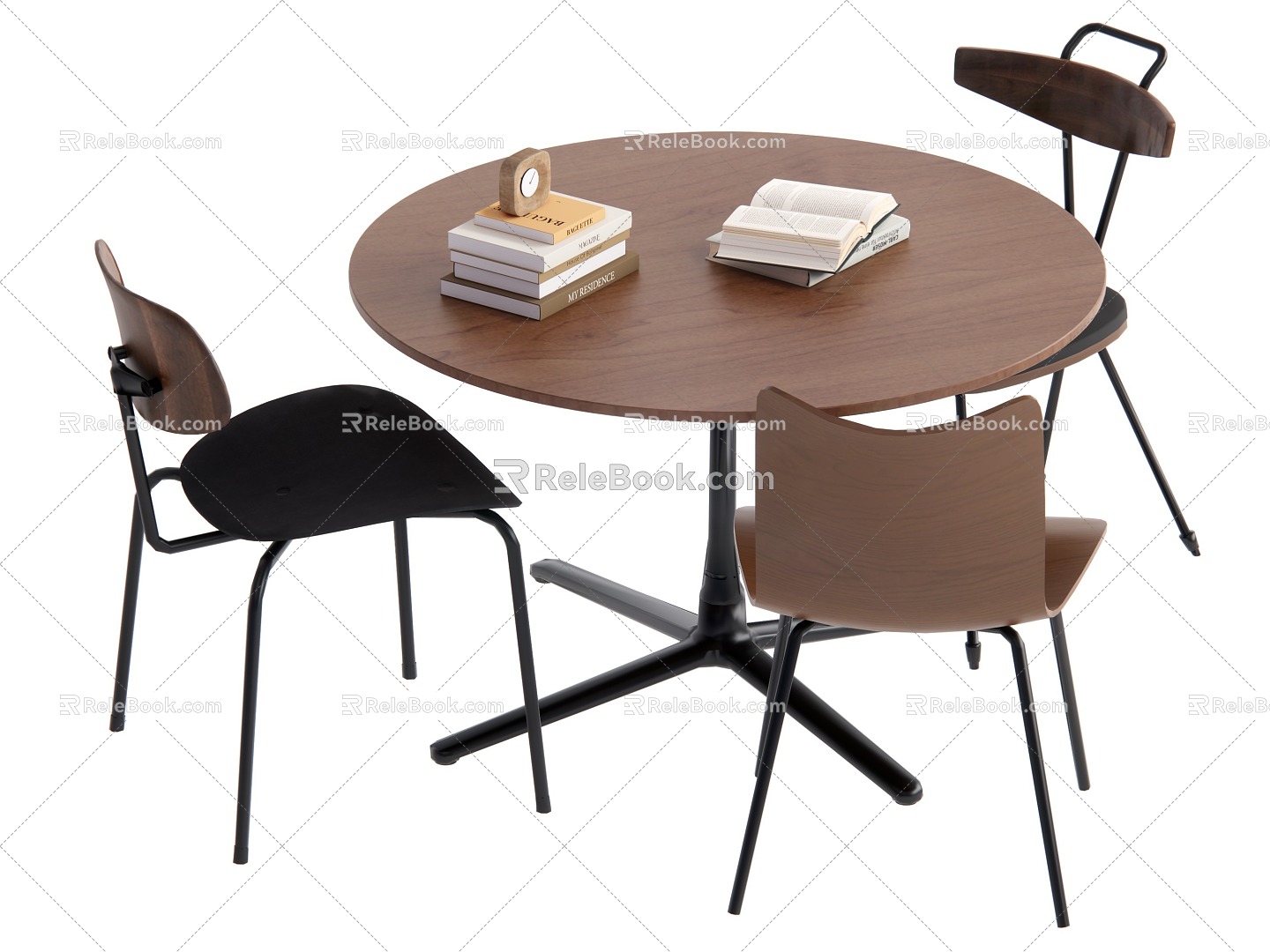 Modern Middle Style Dining Table and Chair 3d model