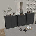 Modern Black Cabinet Whole Cabinet Sideboard Cabinet Balcony Cabinet Storage Cabinet Entrance Cabinet 3d model