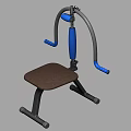 Playground Equipment With Black Frame Brown Seat Blue Handles Adjustable Feature Seated Design Stable Base