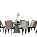 Modern Dining Table and Chair Combination Dining Table and Chair 3d model