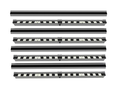 Black White Strip Modules Aligned In Multiple Rows For Industrial Applications 3d model
