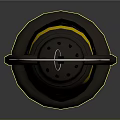 Gray Lantern With Wire Handle And Yellow Crossed Line Shade On Dark Gradient Background