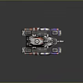 Futuristic Tank With Silver Red Purple Accents Mechanical Cannon And Tracks