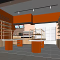 Dessert Shop Interior Design With Wooden Display Shelves Glass Cases And Fresh Pastries
