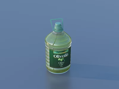 Olivola Extra Virgin Olive Oil Green Transparent Plastic Bottle With Handle 3d model