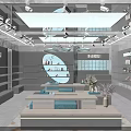 BAOERLII Shopping Mall Counter Modern Design With Display Shelves Product Display And Blue Accents