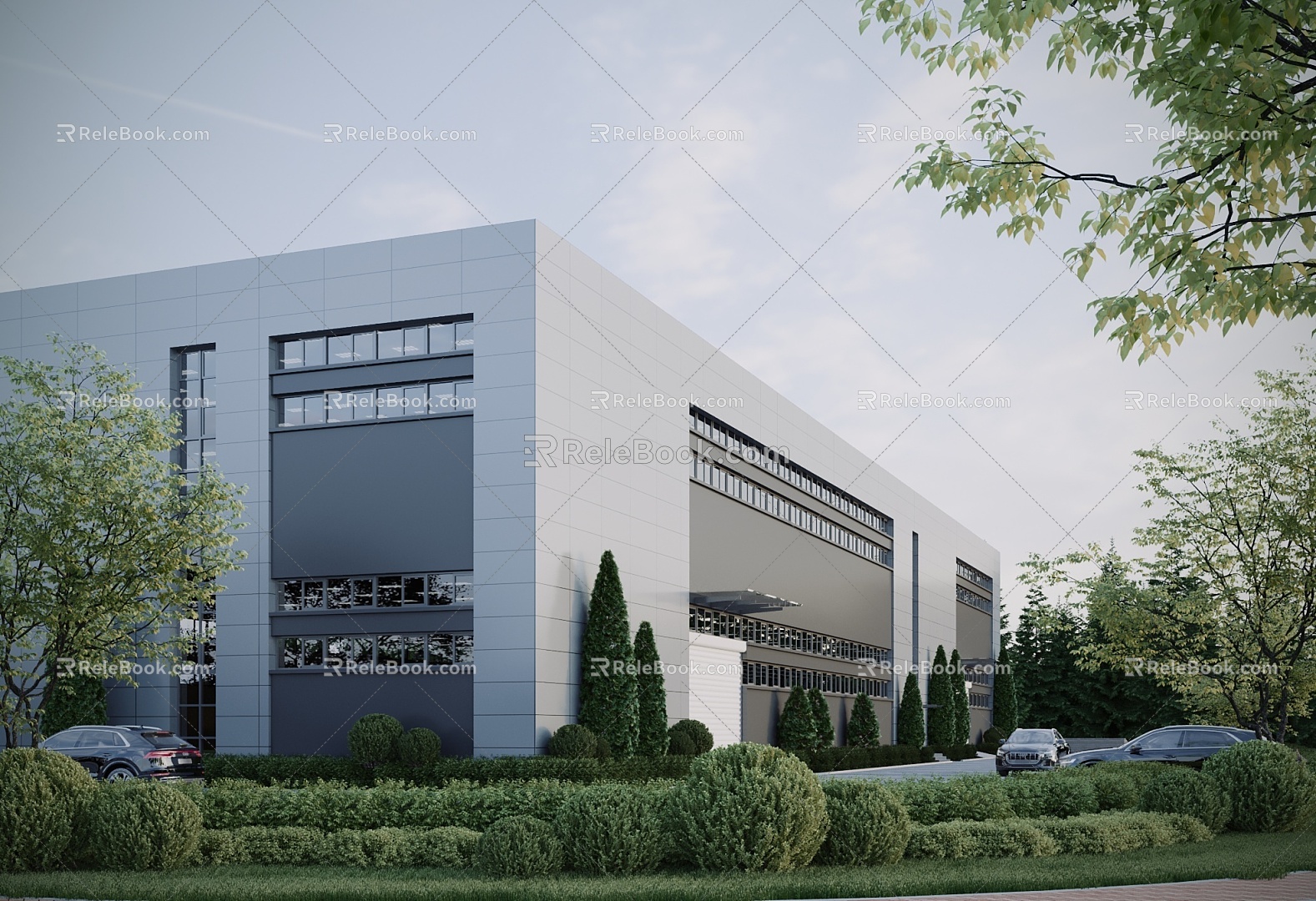 Modern Factory Building Workshop Building 3d model