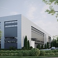 Modern Factory Building Workshop Building 3d model