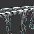 Concrete Highway Bridge Structure With Multiple Support Piers And Flat Deck 3d model