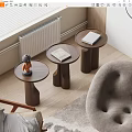 Modern poliform side a few solid wood side a few round a few 3d model
