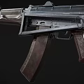 Classic AK Assault Rifle With Wooden Stock Metal Barrel And Grip Design