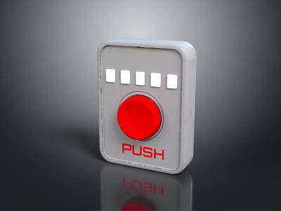 Household Push Button With Red PUSH Label White Casing And Small Square Indicators 3d model