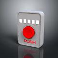 Household Push Button With Red PUSH Label White Casing And Small Square Indicators 3d model