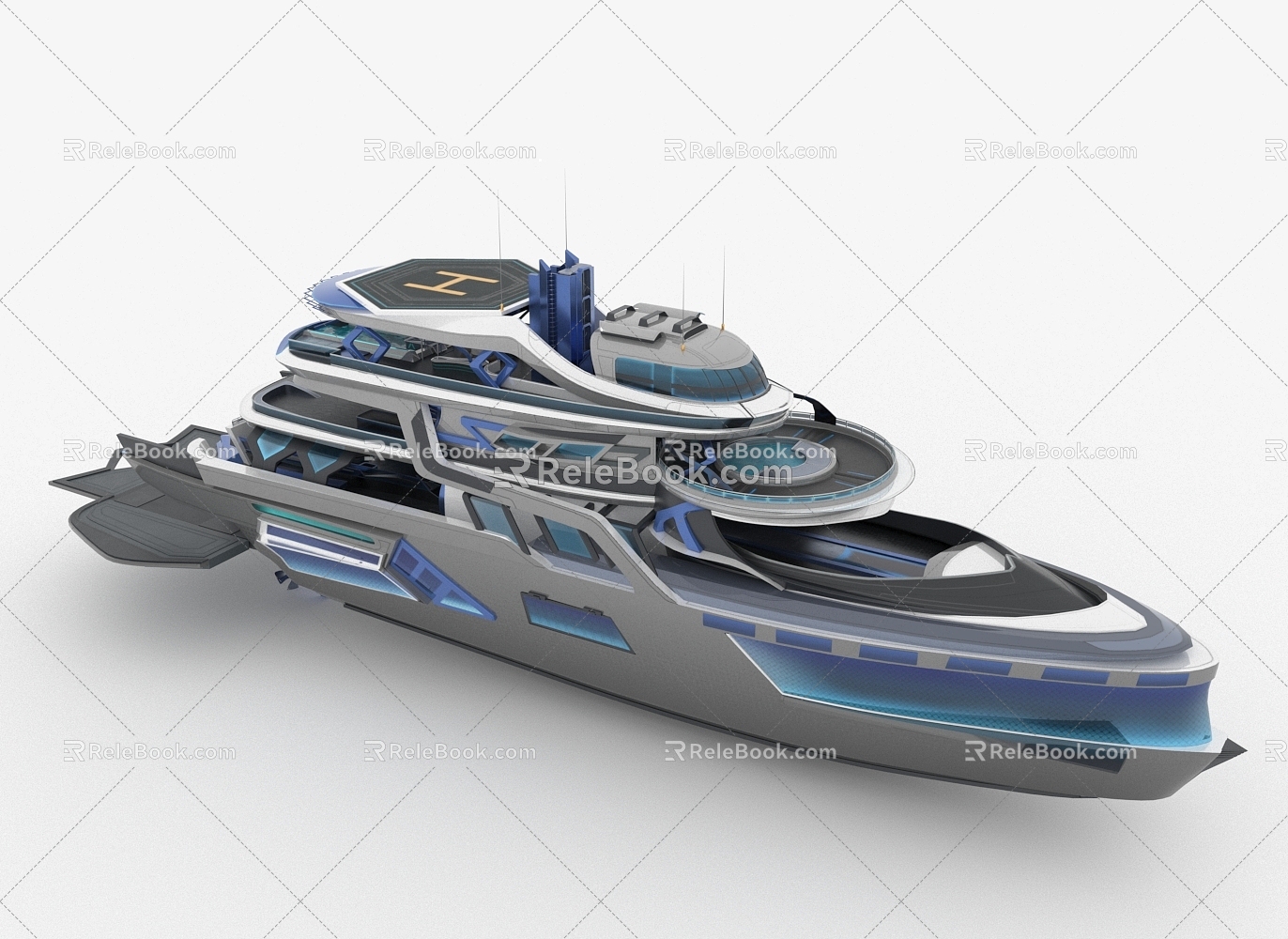 Modern Ship Superyacht 3d model