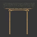 Traditional Wooden Entrance Gate With Tiled Roof And Simple Frame Design