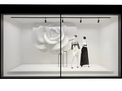 Model Clothing Store Clothing Dress Display Shopping Mall Evening Dress Window Clothing Store Model Women Display Foreign Trade Products Fashion 3d model