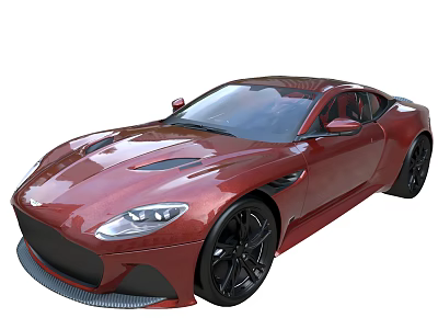 Red Modern Sports Car With Sleek Exterior Design And Black Alloy Wheels 3d model