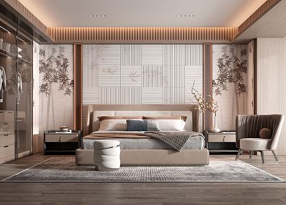 New Chinese bedroom 3d model