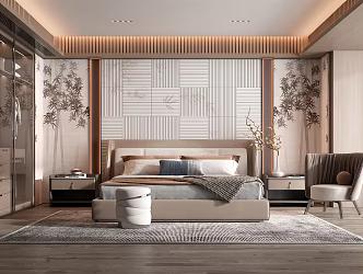 New Chinese bedroom 3d model