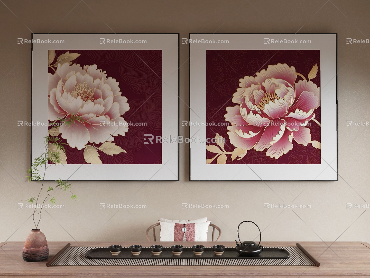 New Chinese Decorative Painting 3d model