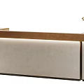 Modern Reception Desk Interior Design With Marble Surface Golden Frame And Vases 3d model