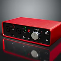 Red Headphone Audio Device With Knobs Buttons And Control Ports