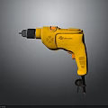 Yellow WORKPRO Electric Drill Power Tool With Drill Bit And Ergonomic Handle Design 3d model