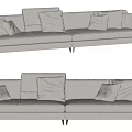 Gray Upholstered Sectional Sofa With Multiple Cushions And Modern Sleek Design 3d model