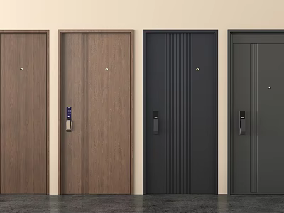 Stylish Security Doors with Modern Designs and Multiple Colors for Home Security 3d model