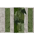 Lush Green Living Wall Design With Diverse Plant Foliage And Vertical Arrangement
