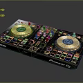 Pioneer DJ Controller With Gold Platters Multiple Knobs And Audio Control Buttons