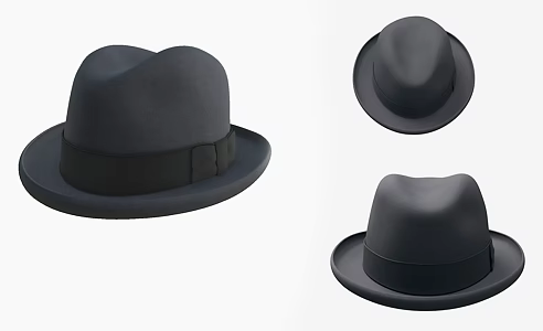 Modern Hat Black Fabric Hat 3d model