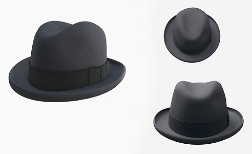 Modern Hat Black Fabric Hat 3d model