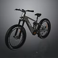 Gray Electric Mountain Bicycle With Modern Design And Wide Off Road Tires