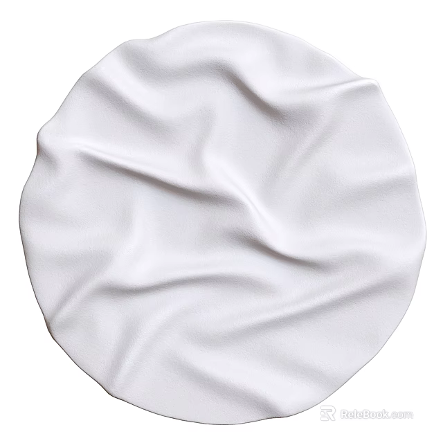 White Circular Textured Wall Decor 3d model 