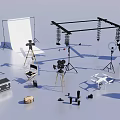 Commercial Photography Equipment Including Studio Lights Reflectors Tripods Softboxes And Backdrop Stands