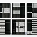 Modern Decorative Cabinets Design With Wooden Frames Marble Panels And Storage Compartments