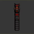 Futuristic Sci Fi Spaceship 3D Model With Red Black Mechanical Design And Glowing Elements 3d model