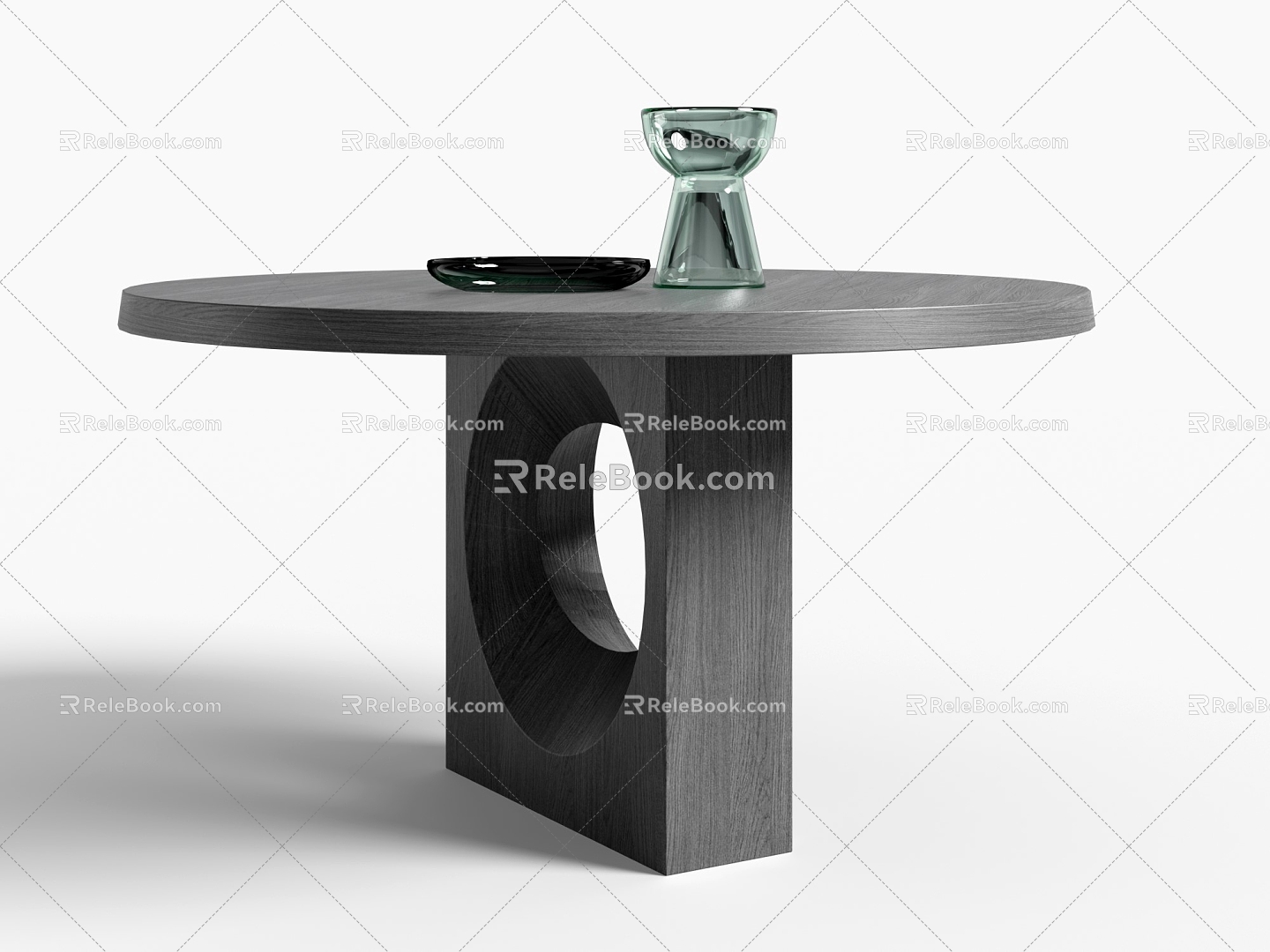 Quiet Table Round Table Log Table 3d model