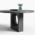 Quiet Table Round Table Log Table 3d model