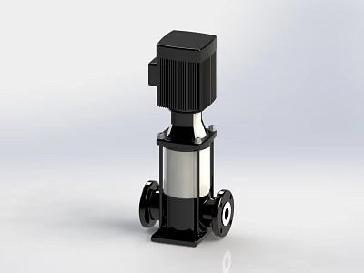 Industrial Vertical Pump With Motor Drive Stainless Steel Body And Flange Connections 3d model