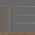 Stylish Modern Curtain With White Black Gold Rods And Hooks For Gray Wall Wooden Floor