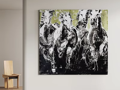 Modern Animal Painting Decorative Painting 3d model