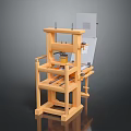 modern printing machine antique printing machine classical printing machine vintage printing machine 3d model