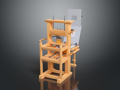 modern printing machine antique printing machine classical printing machine vintage printing machine 3d model