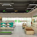 Modern Bright Clothing Store Interior With Spacious Layout And Neat Apparel Footwear Display Racks