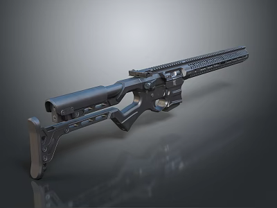 Modern Tactical Black Rifle With Rail System Ergonomic Grip And Modular Components 3d model