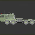 Green Military Heavy Duty Vehicle With Multi Wheel Drive And Flatbed Cargo Structure
